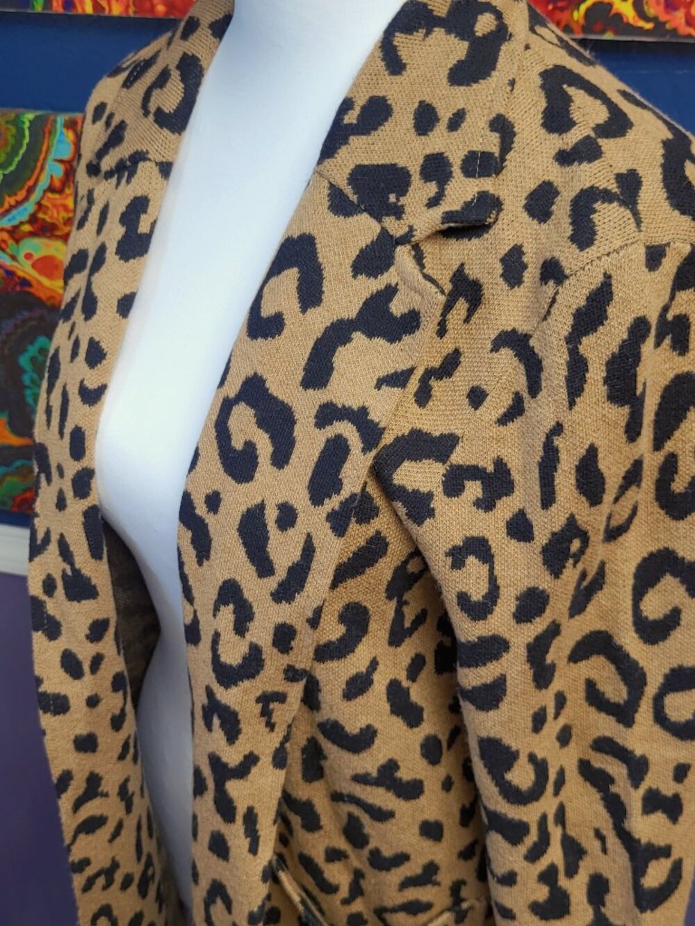 J. Crew ~ Sz XXS ~ Animal Print Cardigan Wool ~ Excellent Condition